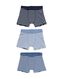 3 boxers enfant coton stretch bleu 122/128 - 19201935 - HEMA