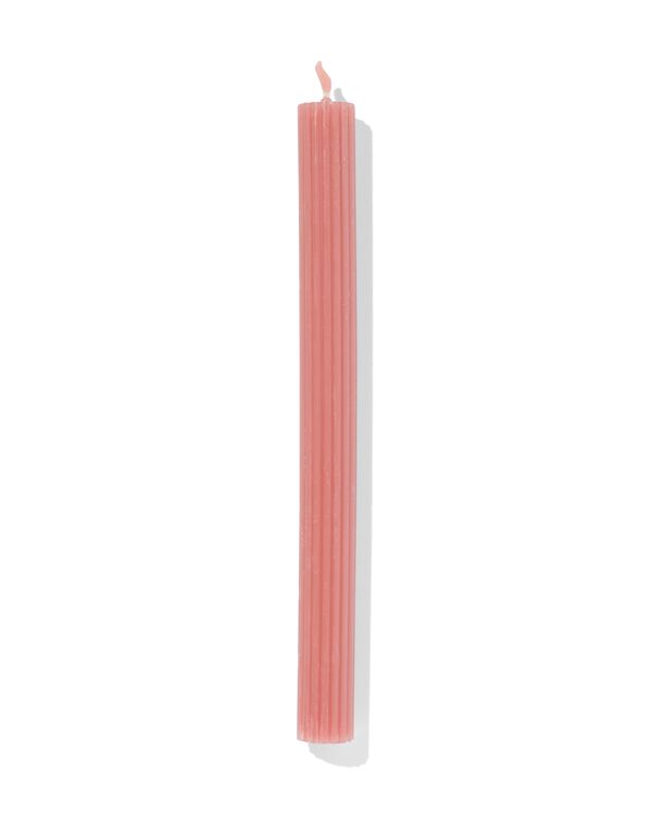 lange Haushaltskerze, gerippt, Ø 2 x 24 cm, lachsfarben - 13502848 - HEMA
