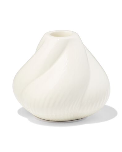 Kerzenständer 9,2 x 9 cm, aus Keramik, gedreht, Cremefarbe - 13325090 - HEMA