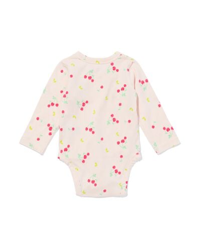 newborn meegroei overslag body kersen ecru ecru - 33447420ECRU - HEMA