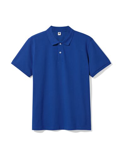 herenpolo Denton piqu&eacute; felblauw felblauw - 2140330BRIGHTBLUE - HEMA