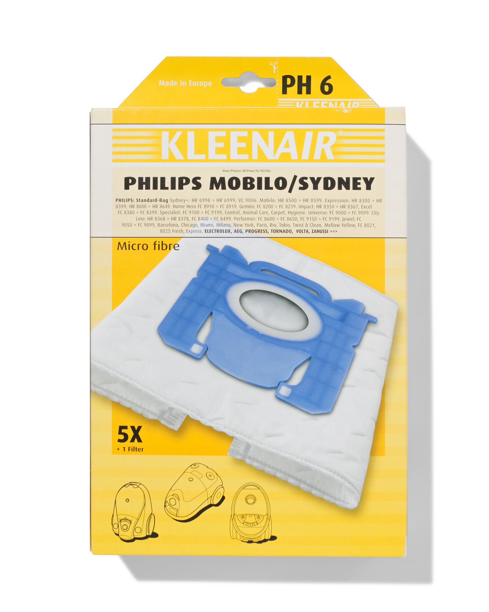 stofzuigerzakken voor Philips Mobilo/Sydney - 70100006 - HEMA