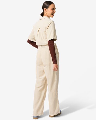 dames jumpsuit Lena corduroy gebroken wit gebroken wit - 36205240OFFWHITE - HEMA