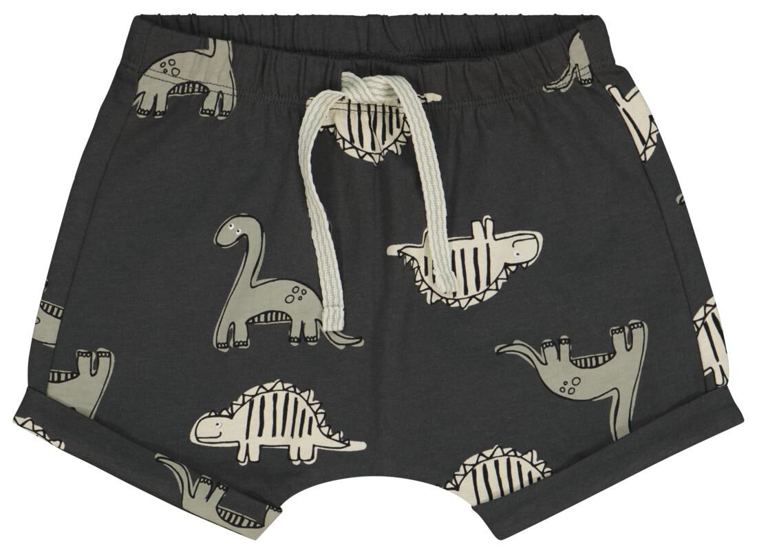 2 pairs baby shorts dinosaur grey - HEMA