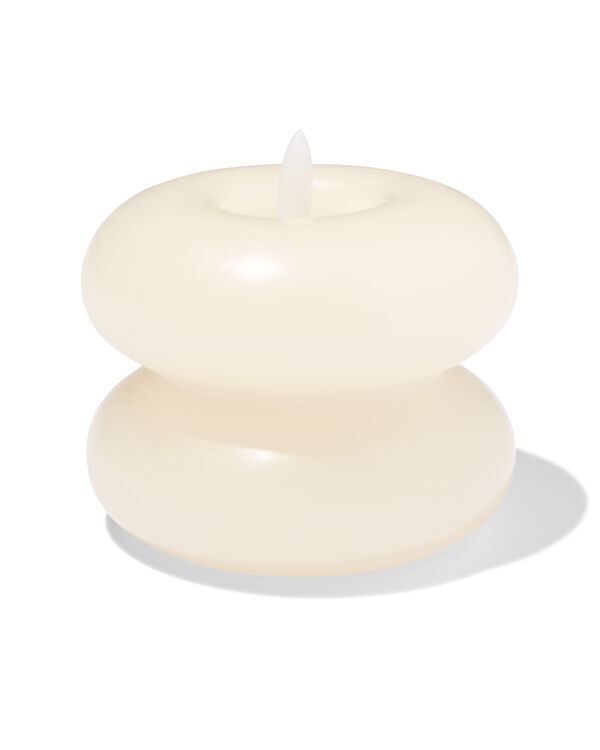 bougie &agrave; forme led ⌀10x9,5cm ivoire - 13550171 - HEMA