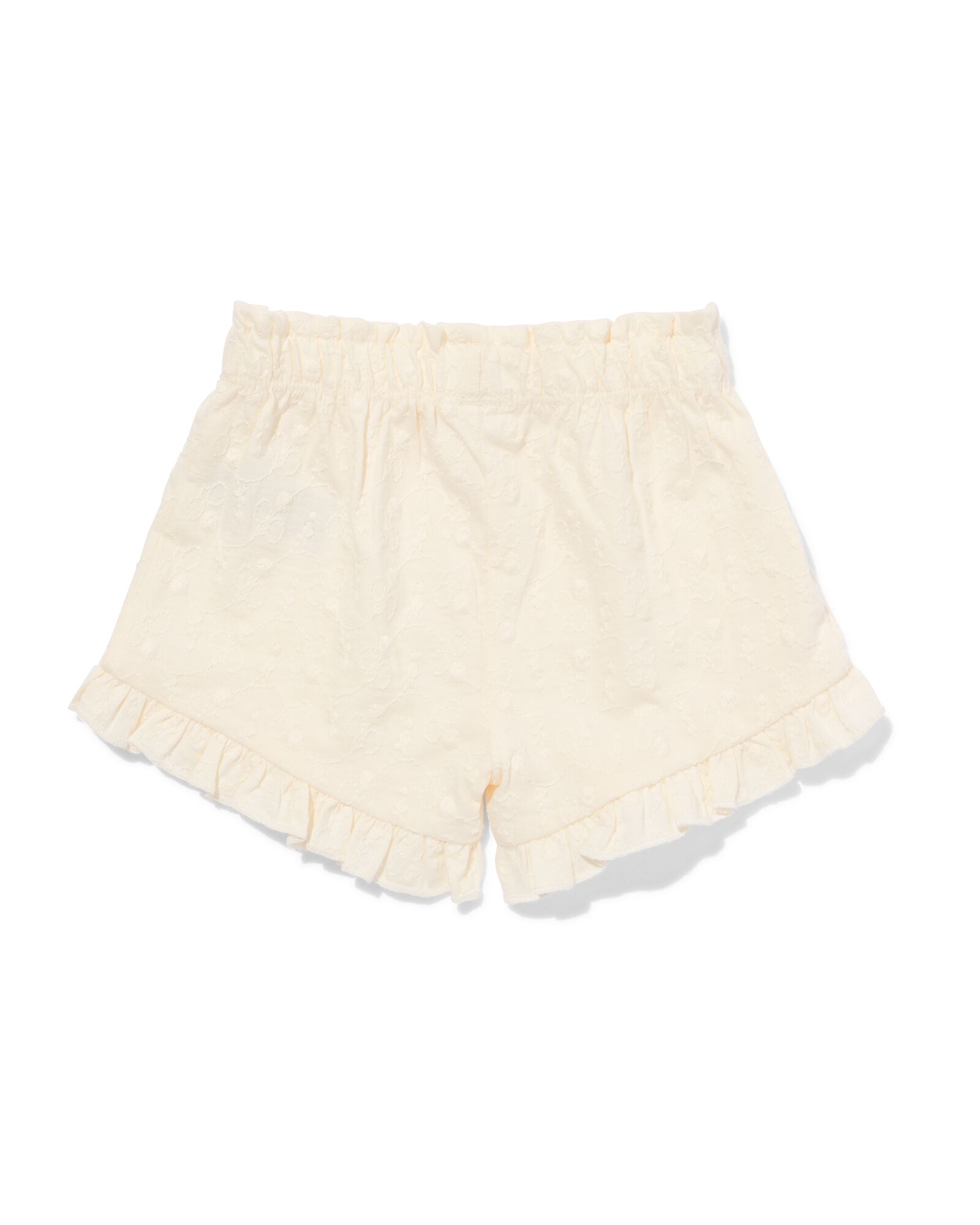 babyshort comfort fit jersey broderie gebroken wit gebroken wit - 33004080OFFWHITE - HEMA