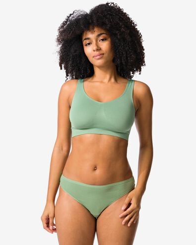 damesstrings katoen - 2 stuks groen groen - 19602154GREEN - HEMA