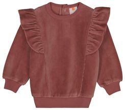 Baby-Sweatshirt mit Rüschen, Velours rosa rosa - 1000028175 - HEMA