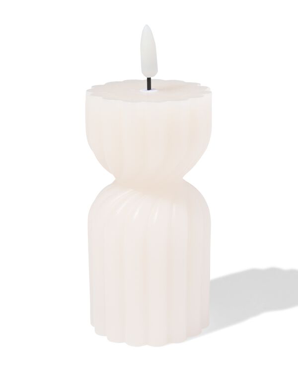 led vormkaars ⌀6.2x15cm diabolo ivoor - 13550132 - HEMA