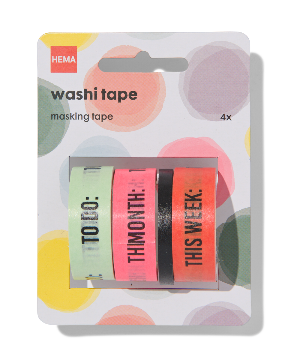 washi tapes - 4 stuks - 14172212 - HEMA
