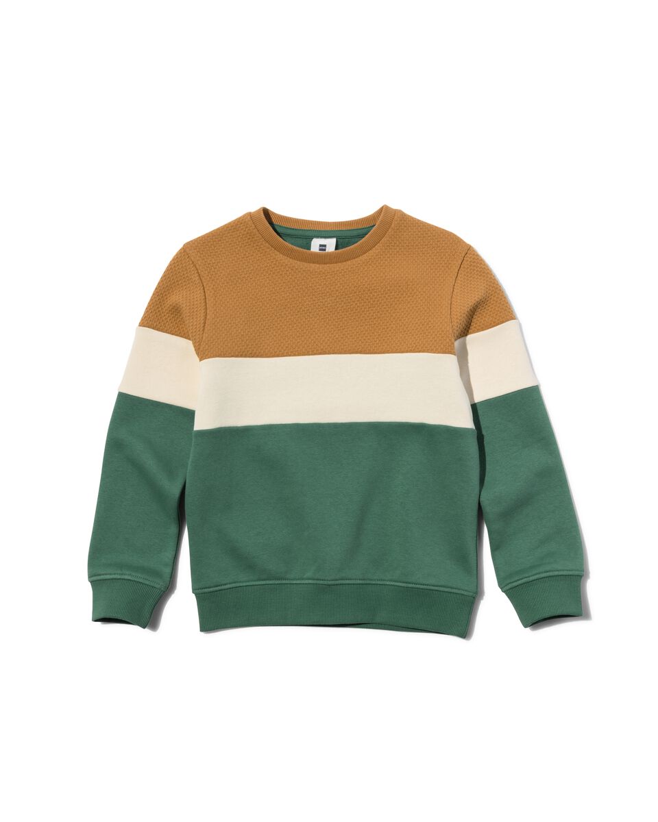Kinder-Sweatshirt, Colorblocking grün grün - 1000029830 - HEMA