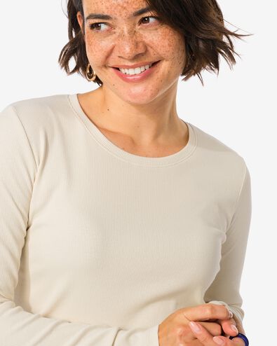 Damentop Clara gerippt eierschalenfarben eierschalenfarben - 36364770OFFWHITE - HEMA