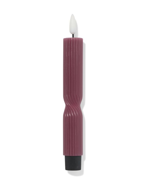 bougie domestique &agrave; led ⌀2,3x20cm nervur&eacute;e aubergine - 13550127 - HEMA
