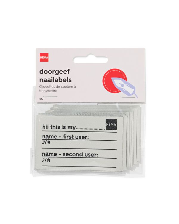 &eacute;tiquettes &agrave; coudre de personnalisation - 12 pi&egrave;ces - 1400324 - HEMA