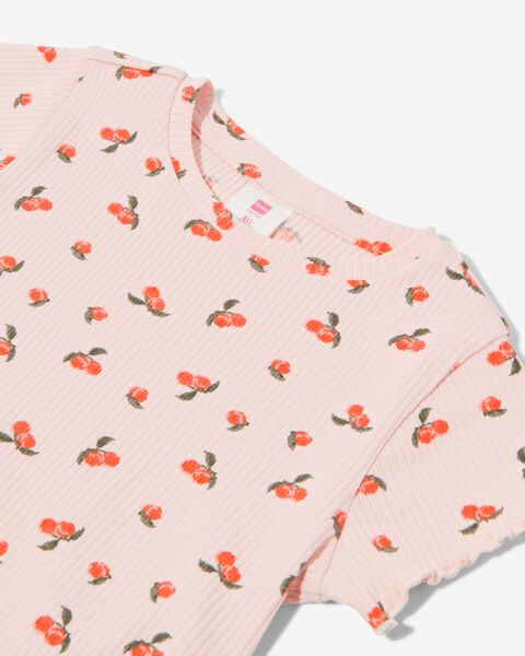 t-shirt enfant avec côtes rose rose - 1000030747 - HEMA
