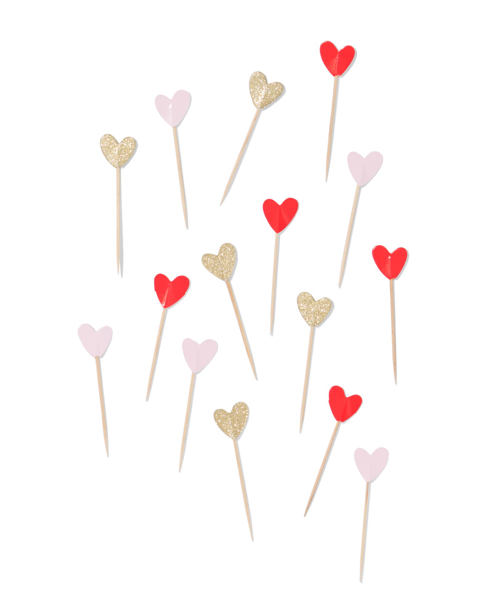 cocktailprikker 9cm hartjes - 15 stuks - 14200160 - HEMA