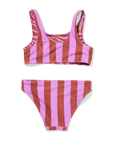 omkeerbare kinderbikini zebra-strepen lila lila - 22260210LILAC - HEMA