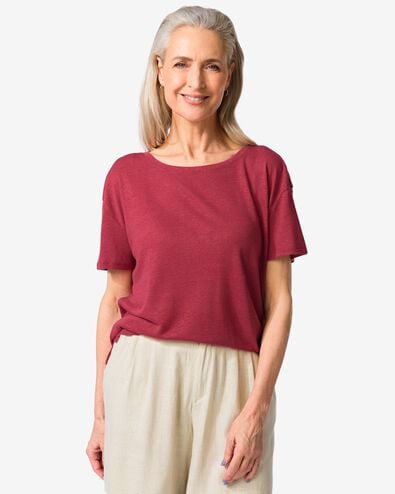 dames T-shirt Evie rood rood - 36210680RED - HEMA