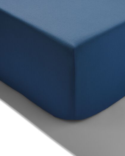 drap-housse coton doux 90x220 bleu - 5190054 - HEMA