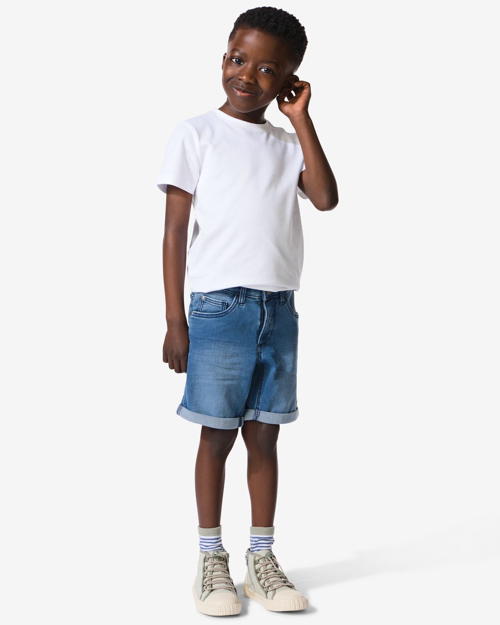 short enfant jogdenim bleu moyen bleu moyen - 30779724MIDBLUE - HEMA