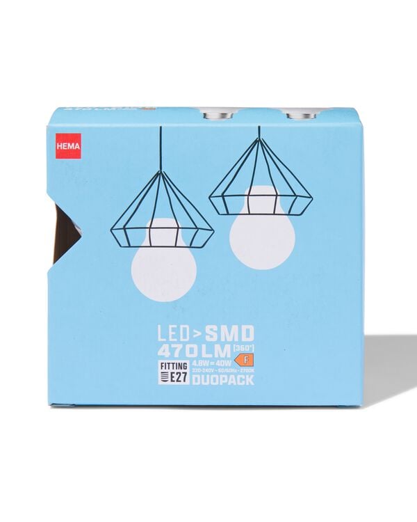 poire led smd E27 2,9W 470lm - 2 pi&egrave;ces - 20000072 - HEMA