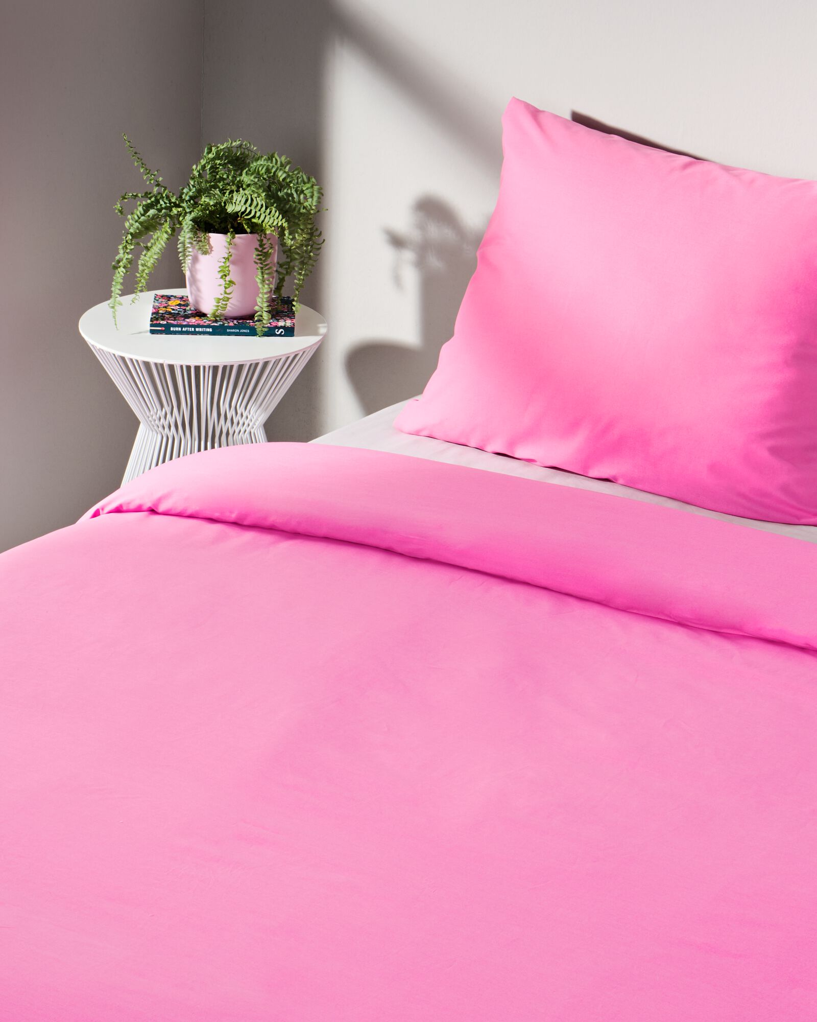 housse de couette 140x200/220cm coton doux rose vif - 5750073 - HEMA