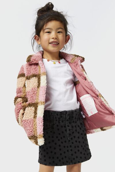 Verrassend genoeg Notebook Motiveren kinderjas teddy met ruiten roze - HEMA