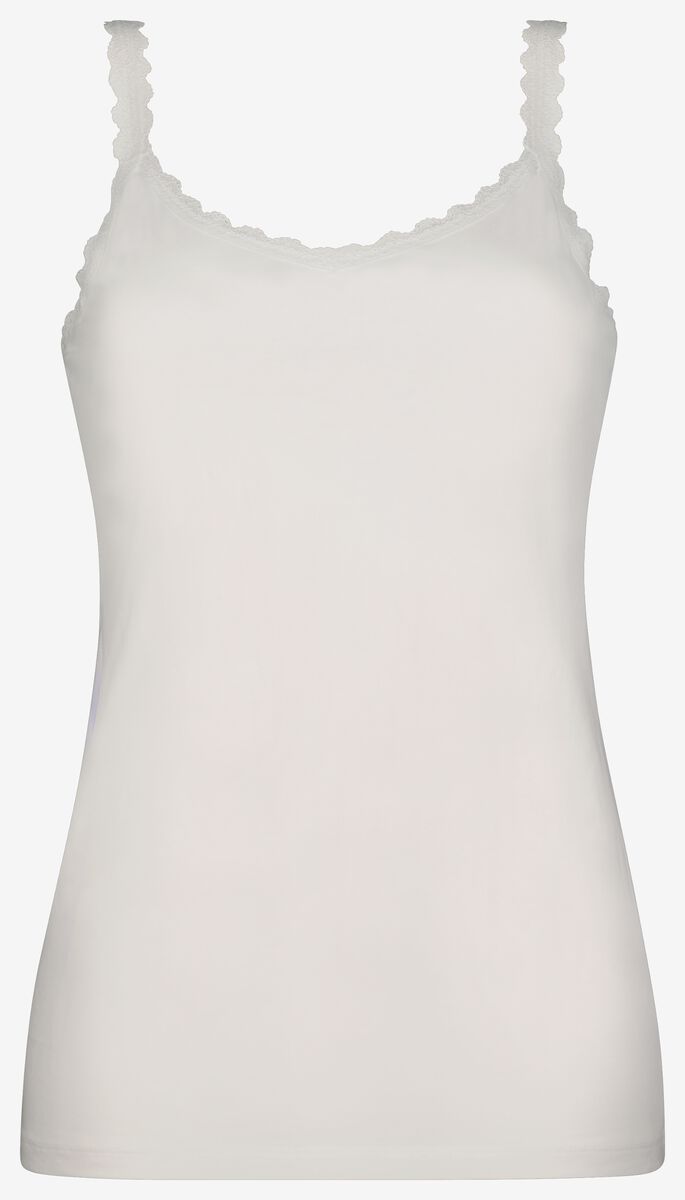 Damen-Hemd, Spitze weiß S - 19661032 - HEMA