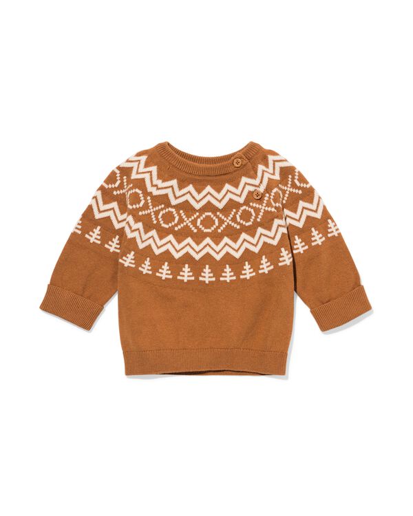 pull nouveau-n&eacute; nordic marron - 33434320BROWN - HEMA