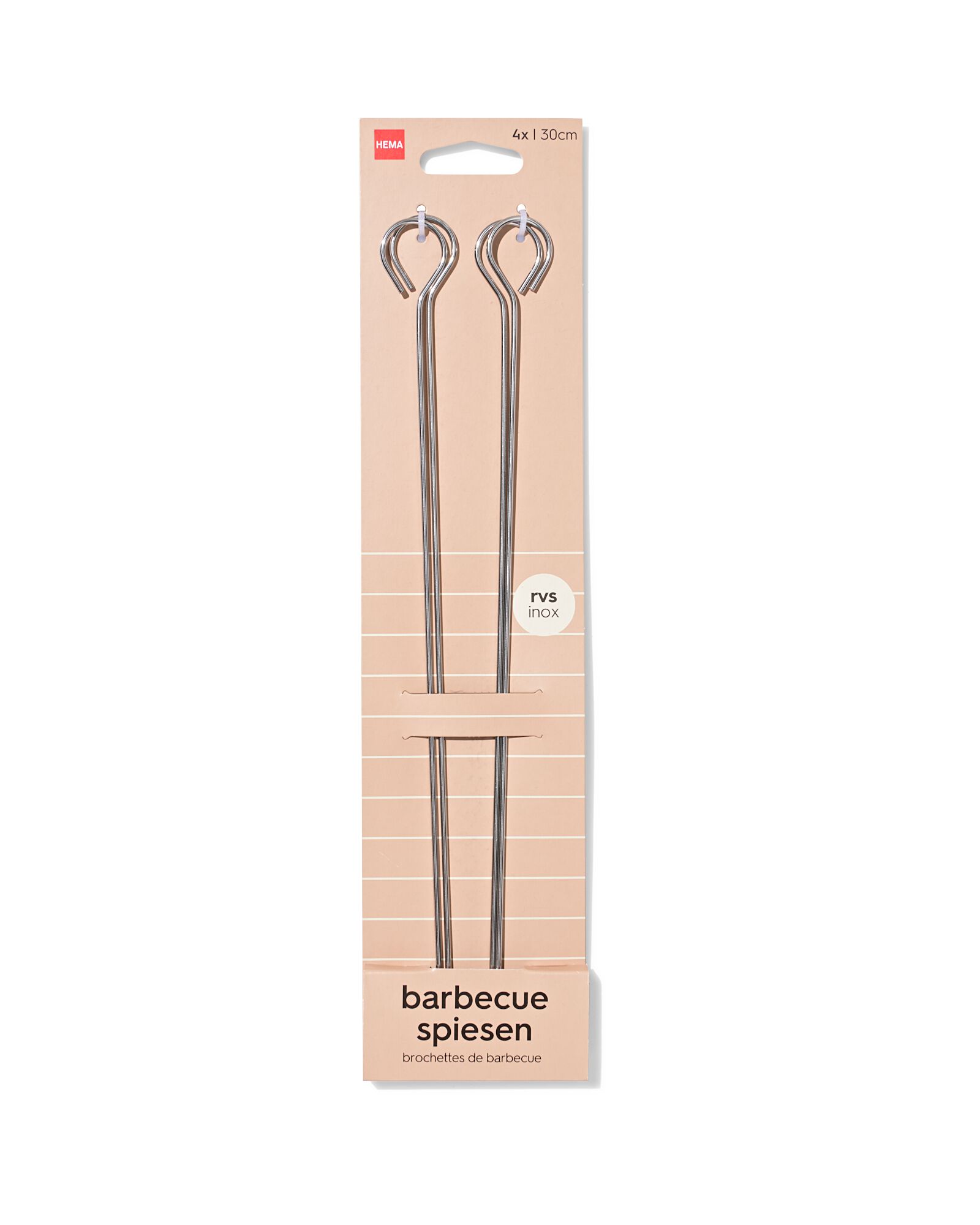 4 brochettes &agrave; barbecue inox 30cm - 41820377 - HEMA