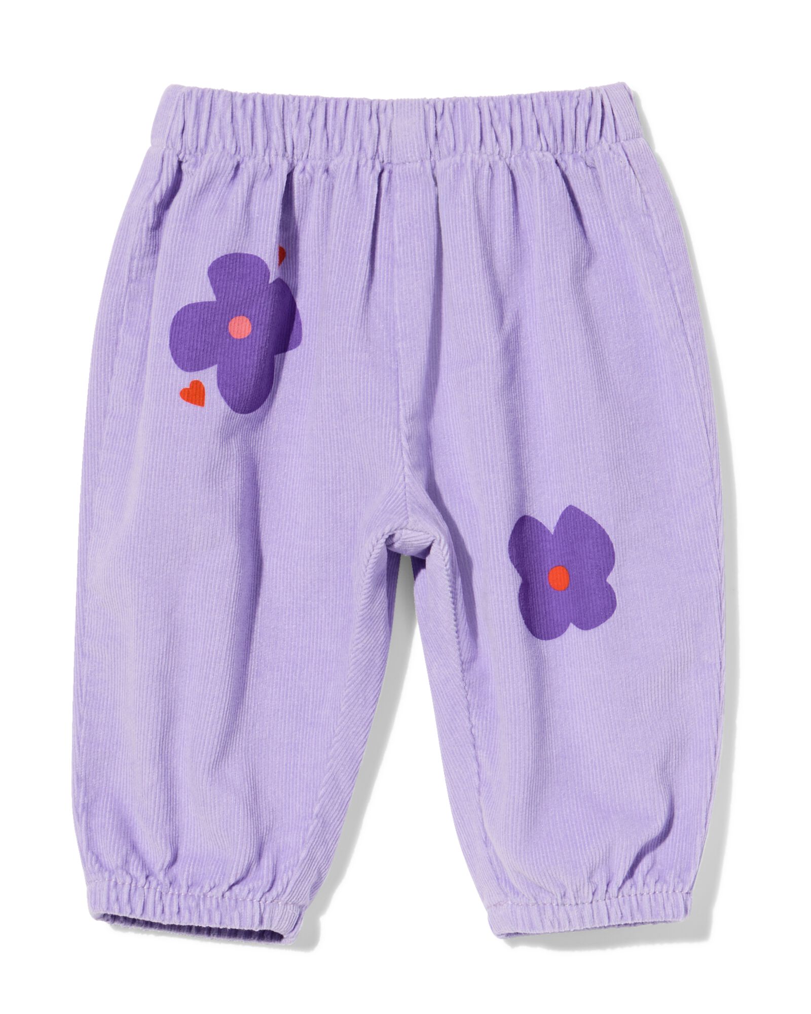 Babyhose aus Kord mit Blumen violett violett - 33029770PURPLE - HEMA