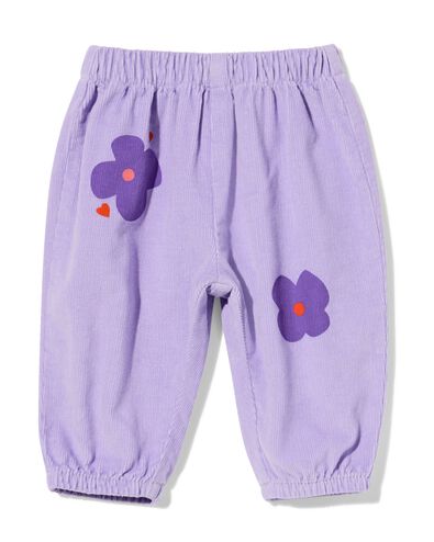 Babyhose aus Kord mit Blumen violett violett - 33029770PURPLE - HEMA