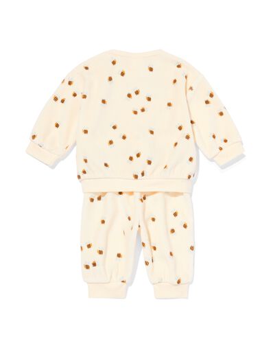 newborn kledingset velours bijen &eacute;cru - 33438920ECRU - HEMA