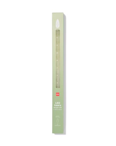 bougie LED longue ⌀2,3 x 29 cm nervur&eacute;e vert clair - 13550151 - HEMA