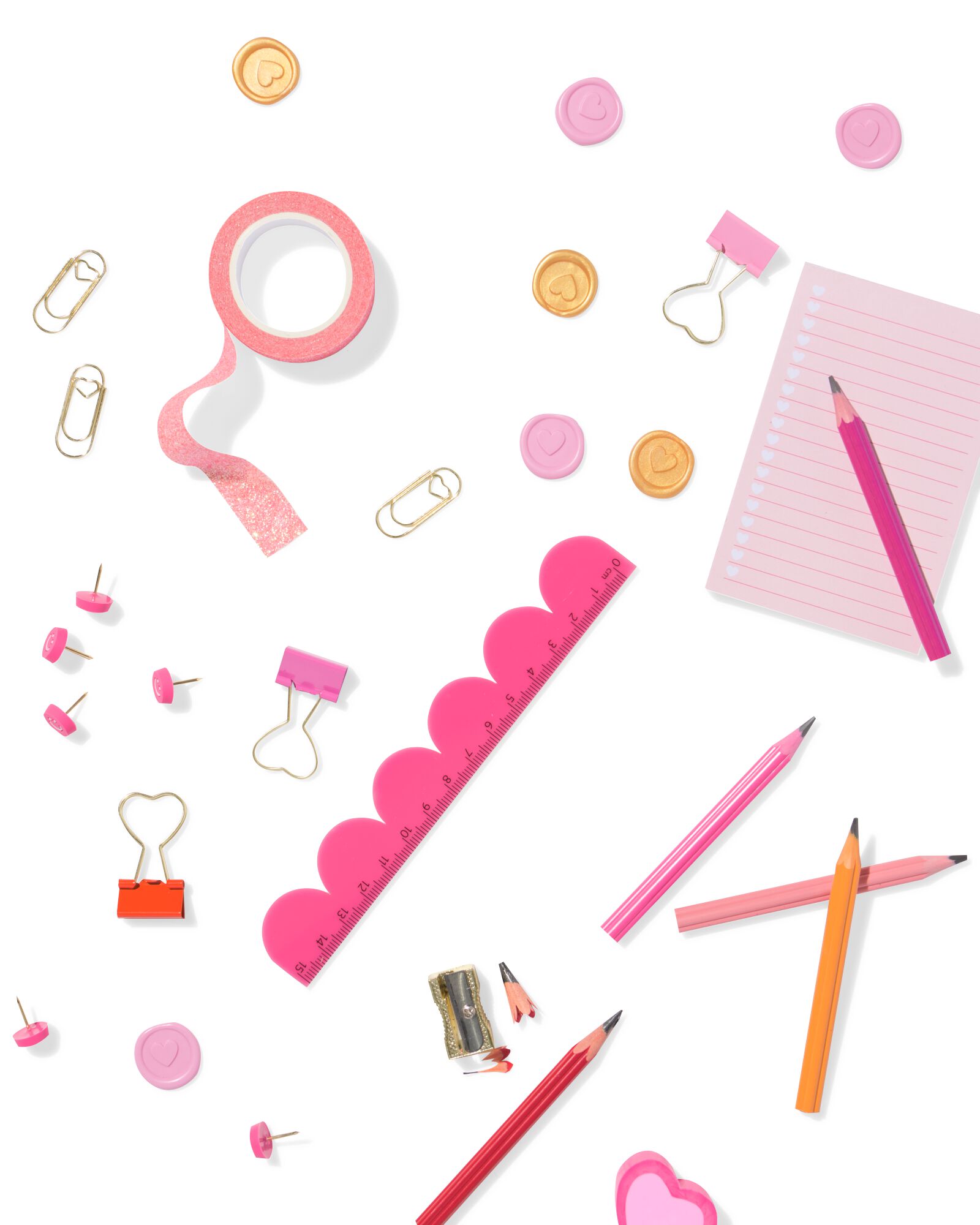 set cadeau accessoires de bureau rose - 14100222 - HEMA