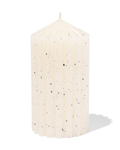 bougie pilier &Oslash; 7 x 13 cm nervures mouchetures ivoire - 13506166 - HEMA