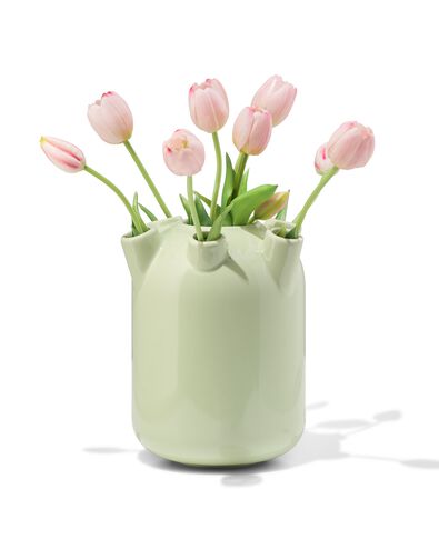 Tulpenvase ⌀ 15 x 21 cm aus Keramik, gro&szlig;, gr&uuml;n - 13326031 - HEMA