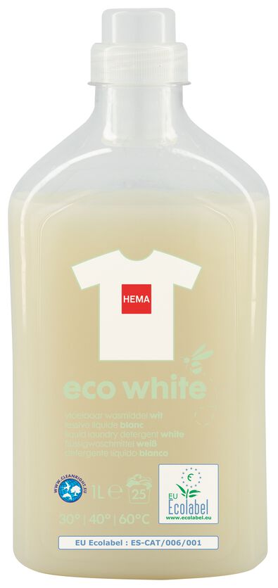 eco vloeibaar wasmiddel wit 1L - 20510047 - HEMA