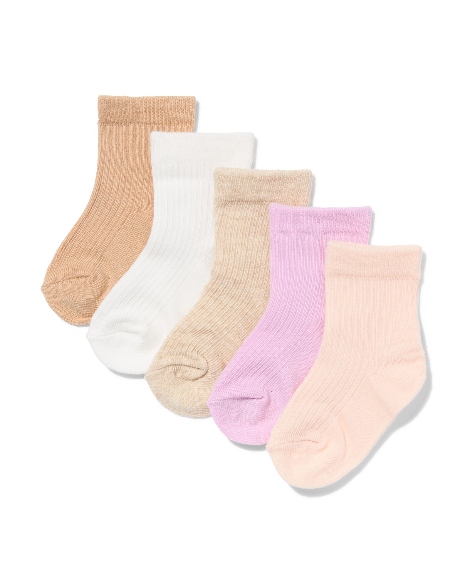 5 paires de chaussettes b&eacute;b&eacute; avec du coton rose rose - 4740035PINK - HEMA