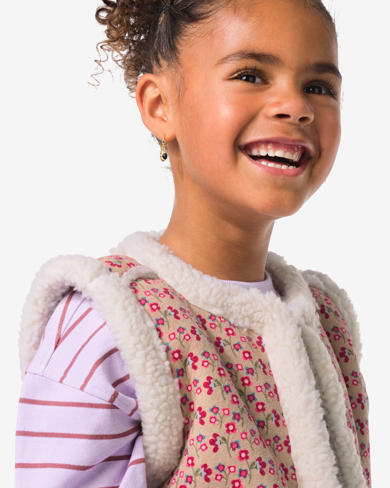 gilet enfant teddy fleurs &eacute;cru &eacute;cru - 30840270ECRU - HEMA