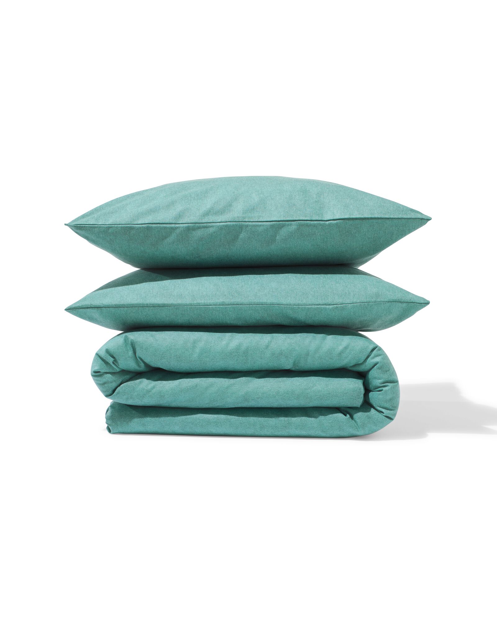 housse de couette 240x200/220cm flanelle m&eacute;lange vert - 5700212 - HEMA