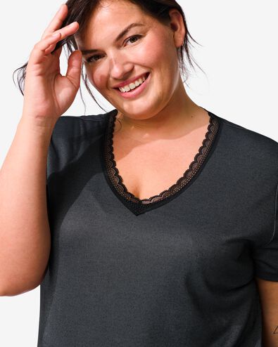 Damen-Nachthemd, mit Viskose schwarz schwarz - 1000030229 - HEMA