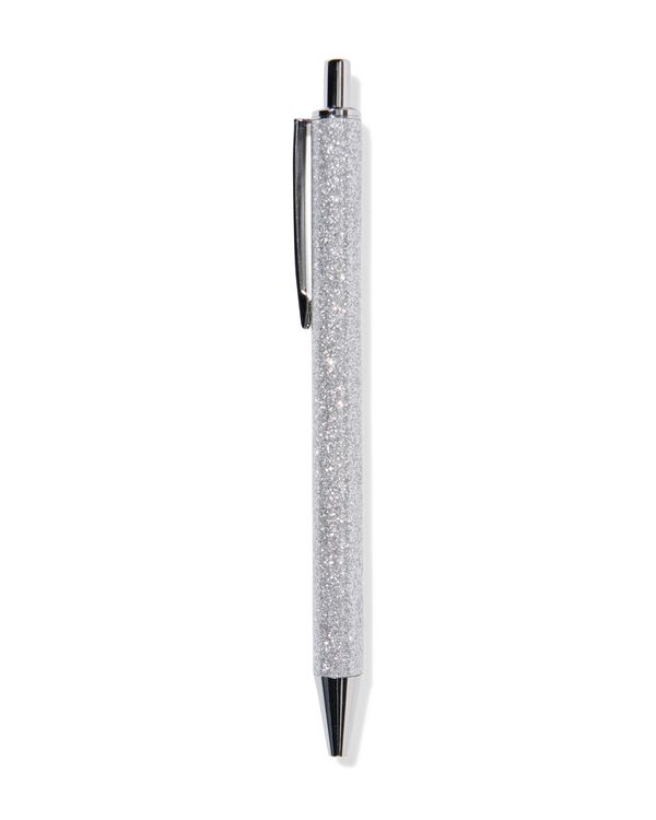 stylo bille argent&eacute; paillet&eacute; encre bleue - 14400608 - HEMA