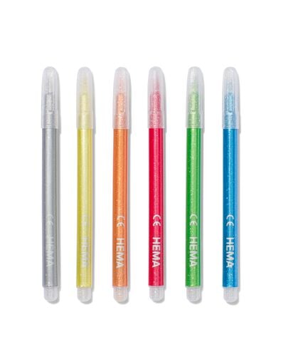 glitterstiften - 6 stuks - 15990155 - HEMA