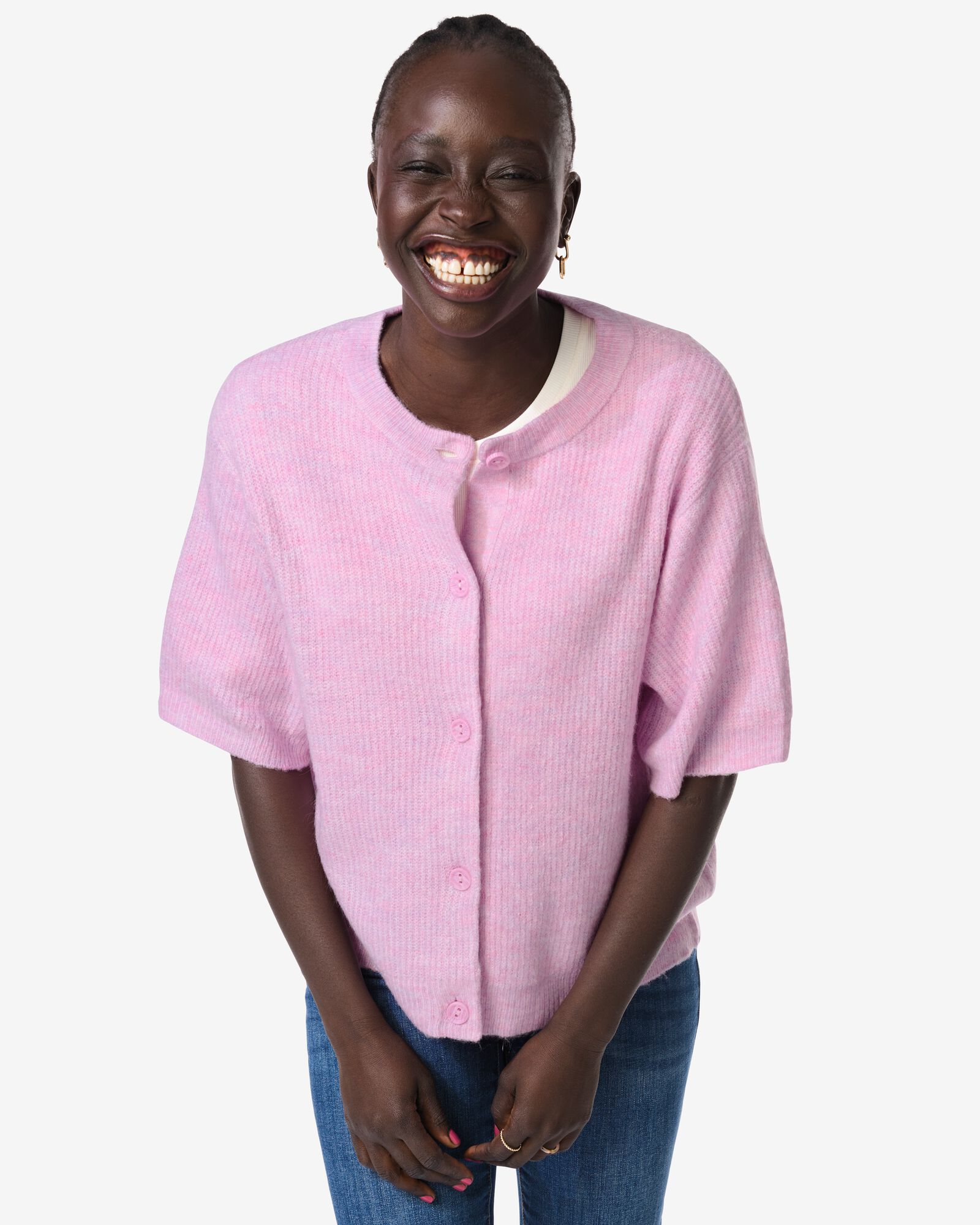 cardigan femme Grace maille fine rose rose - 36302430PINK - HEMA