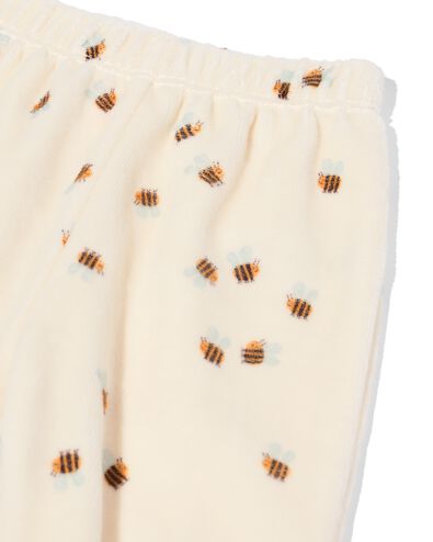 newborn kledingset velours bijen ecru - 33438920ECRU - HEMA