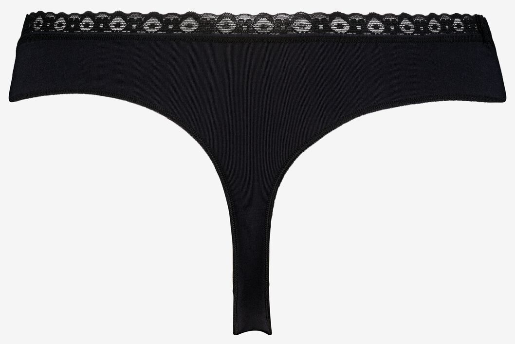 string femme sans coutures dentelle noir S - 19650101 - HEMA