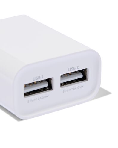 chargeur USB 2,1A avec 2 ports blanc - 39680014 - HEMA