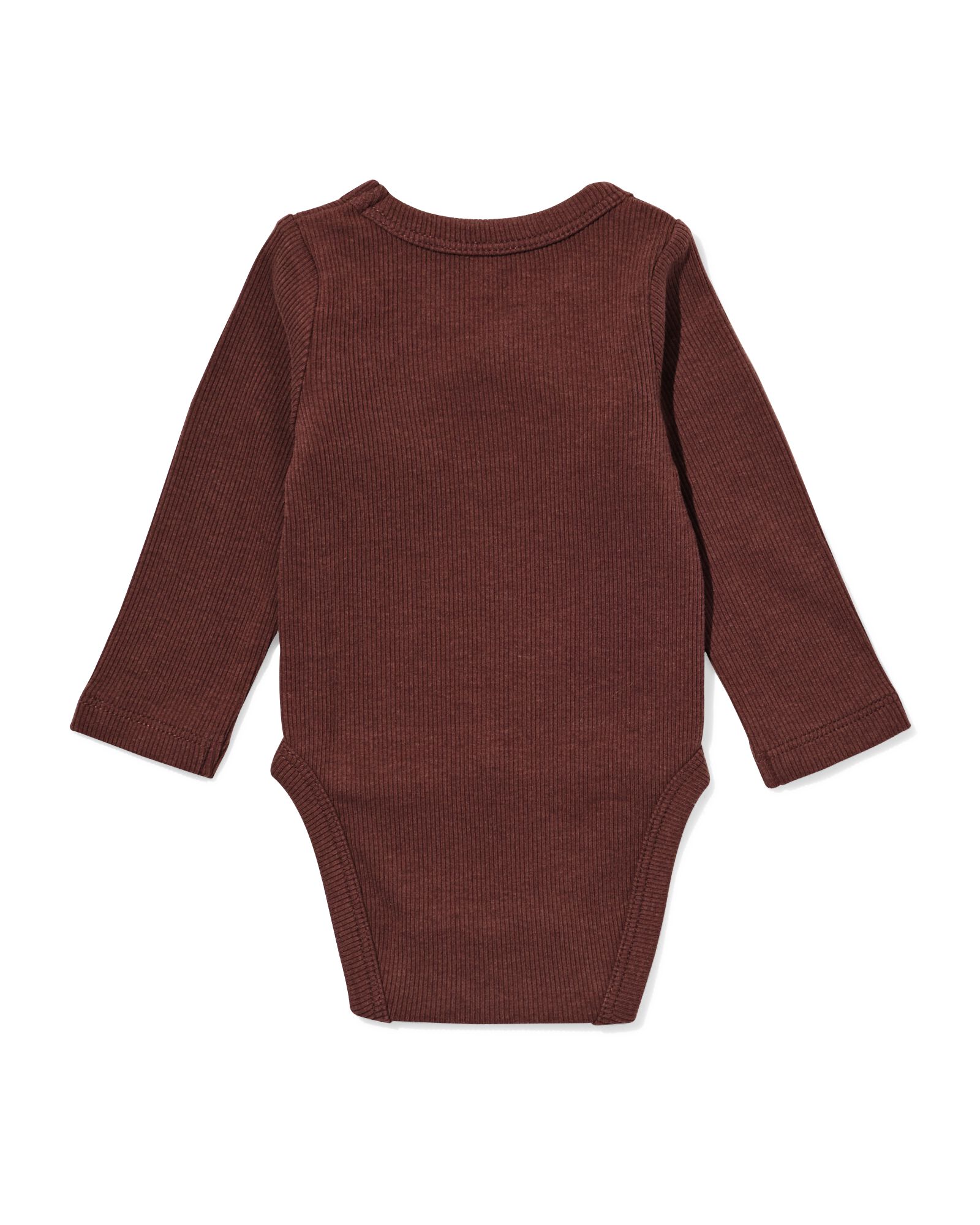 newborn meegroei overslag body rib  donkerbruin donkerbruin - 33430020DARKBROWN - HEMA