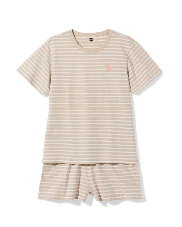 pyjacourt femme jersey rayures naturel naturel - 23401530NATURAL - HEMA